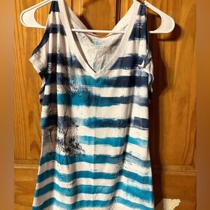 SO Blue and White Striped Tank Top